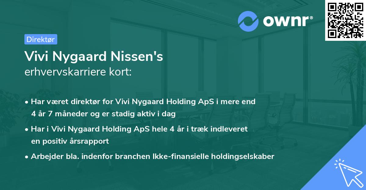 Vivi Nygaard Nissen's erhvervskarriere kort