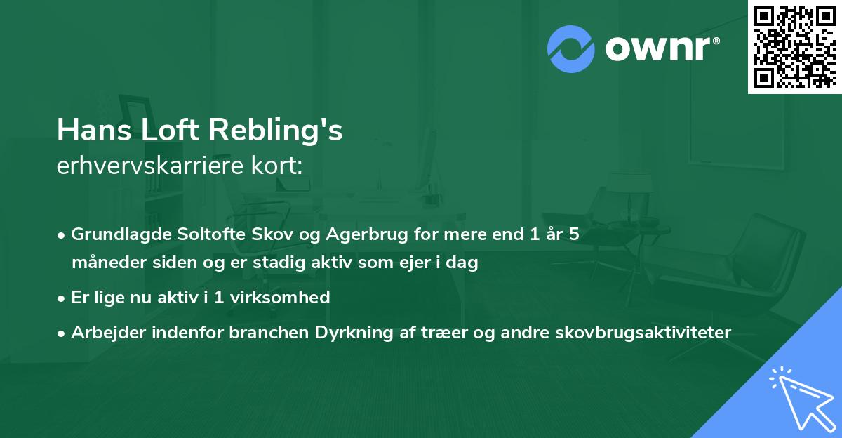 Hans Loft Rebling's erhvervskarriere kort