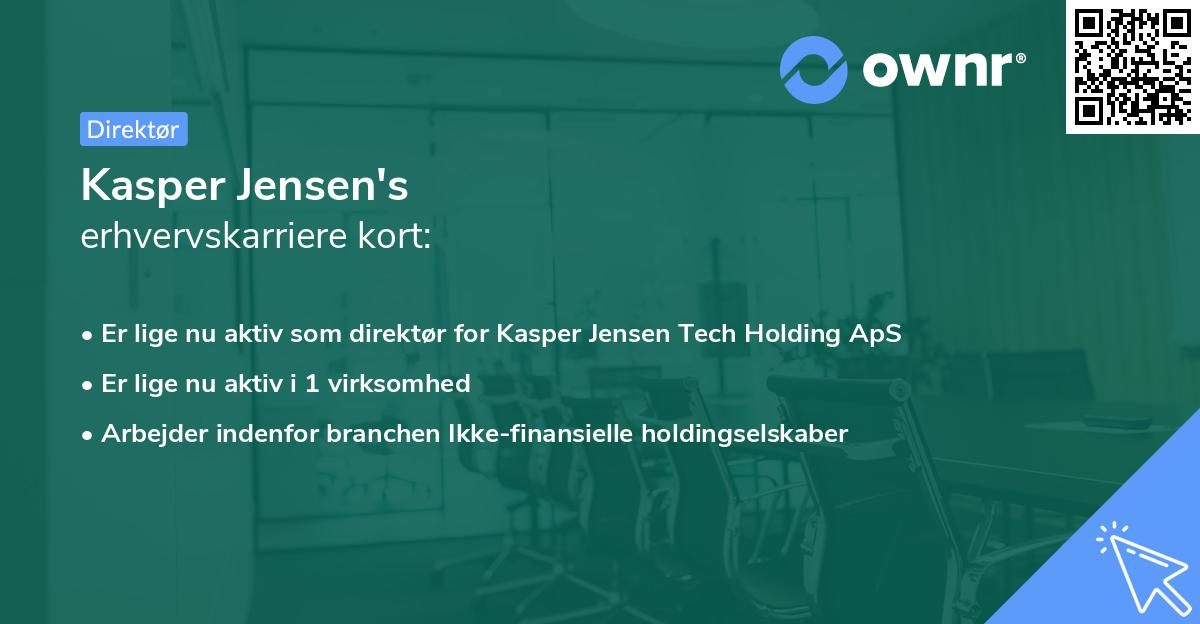 Kasper Jensen's erhvervskarriere kort