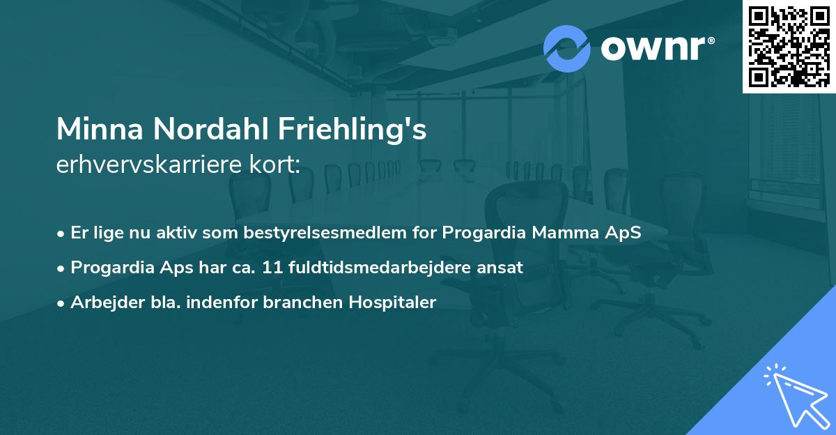 Minna Nordahl Friehling's erhvervskarriere kort