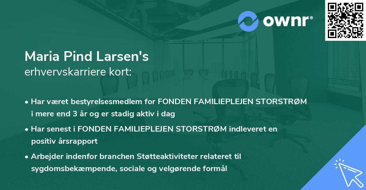 Maria Pind Larsen's erhvervskarriere kort