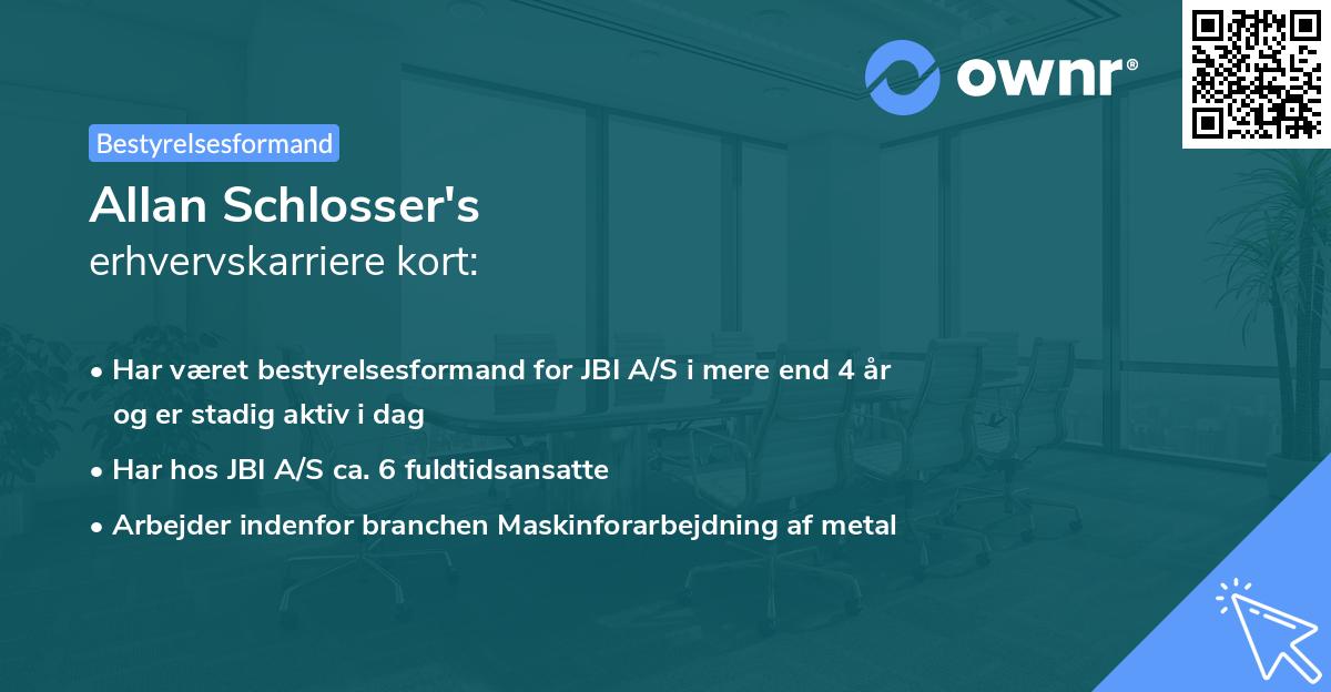 Allan Schlosser's erhvervskarriere kort