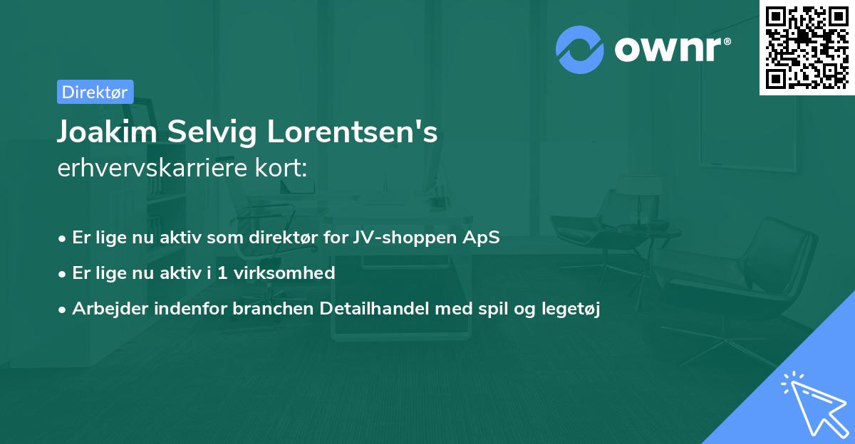 Joakim Selvig Lorentsen's erhvervskarriere kort