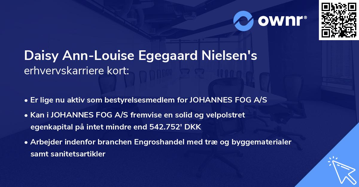 Daisy Ann-Louise Egegaard Nielsen's erhvervskarriere kort