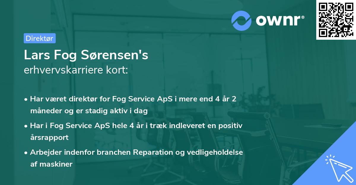 Lars Fog Sørensen's erhvervskarriere kort