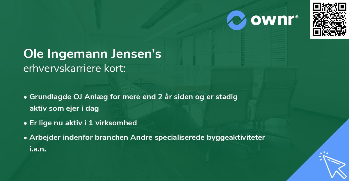 Ole Ingemann Jensen's erhvervskarriere kort