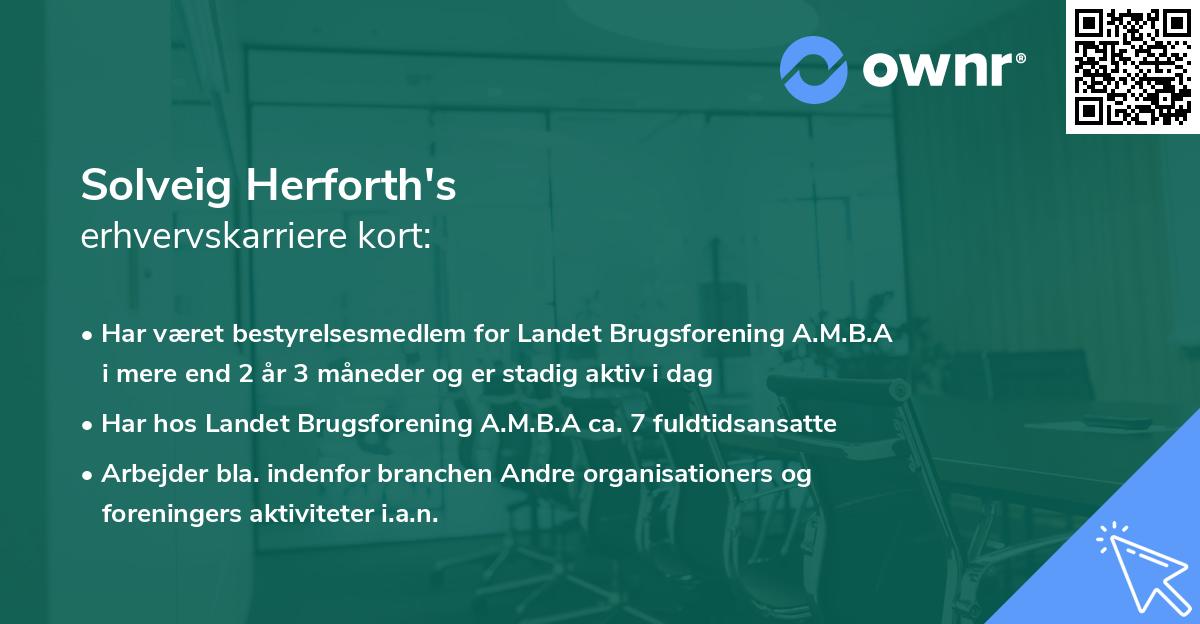 Solveig Herforth's erhvervskarriere kort
