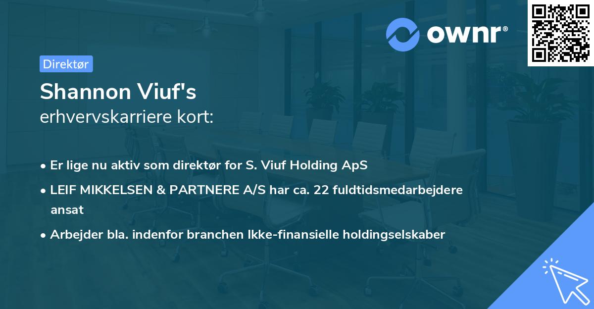 Shannon Viuf's erhvervskarriere kort