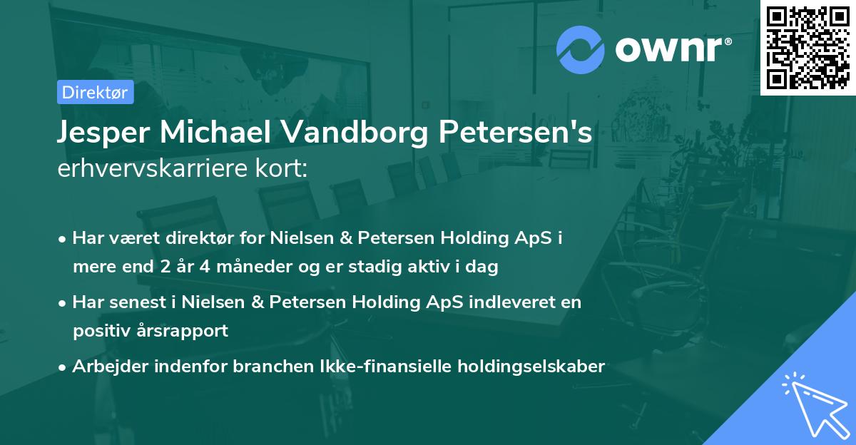 Jesper Michael Vandborg Petersen's erhvervskarriere kort