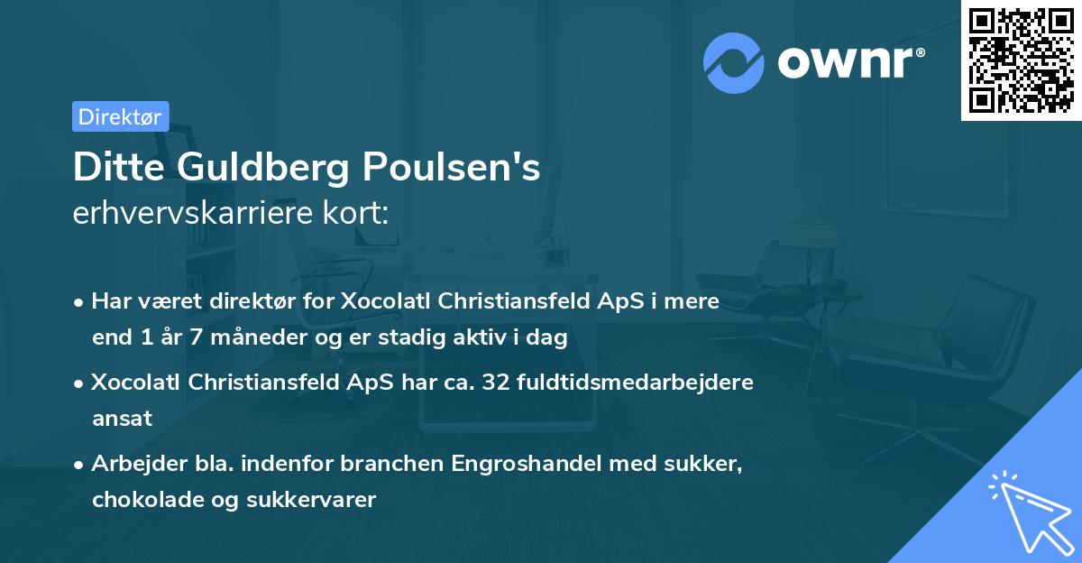 Ditte Guldberg Poulsen's erhvervskarriere kort