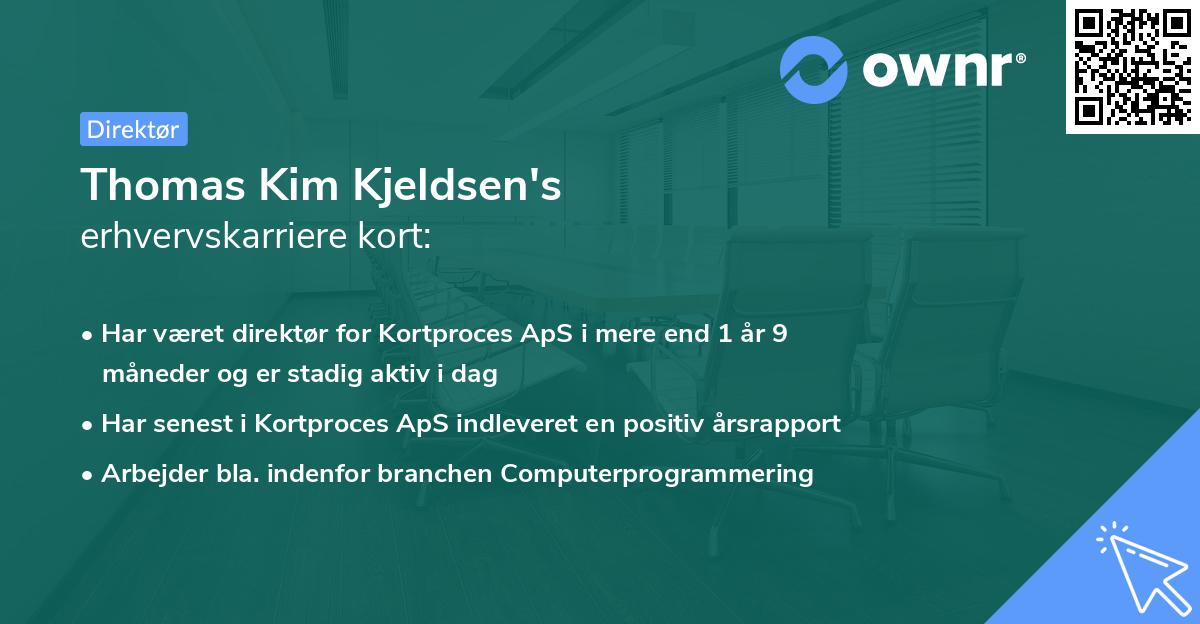 Thomas Kim Kjeldsen's erhvervskarriere kort