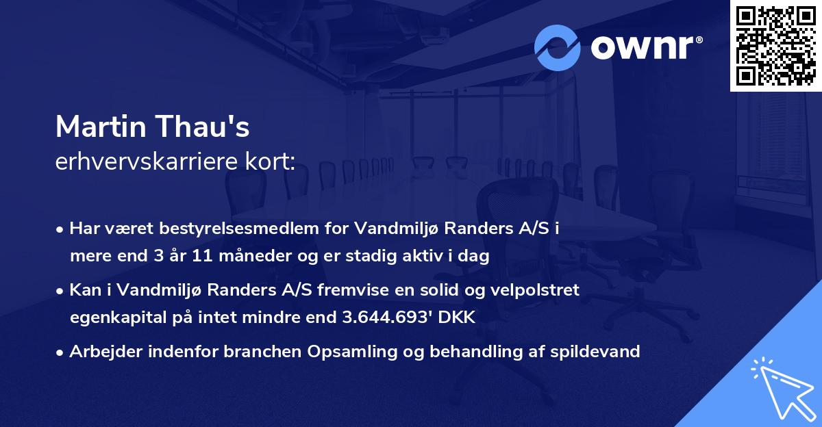 Martin Thau's erhvervskarriere kort