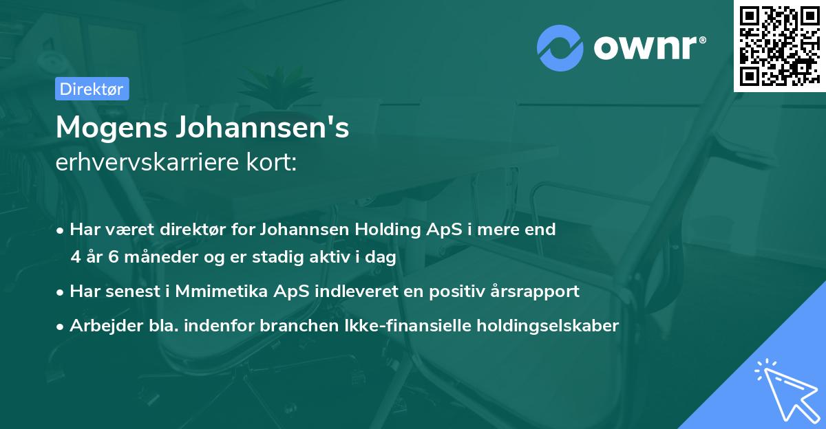 Mogens Johannsen's erhvervskarriere kort