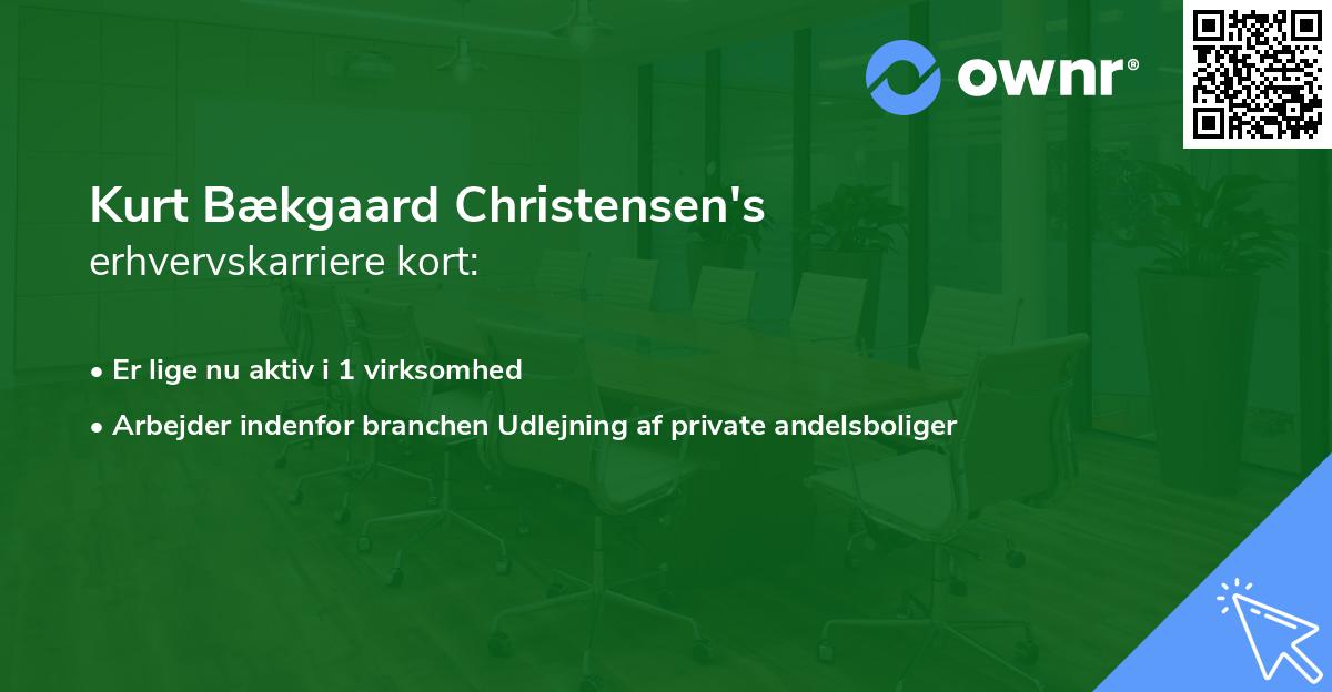 Kurt Bækgaard Christensen's erhvervskarriere kort