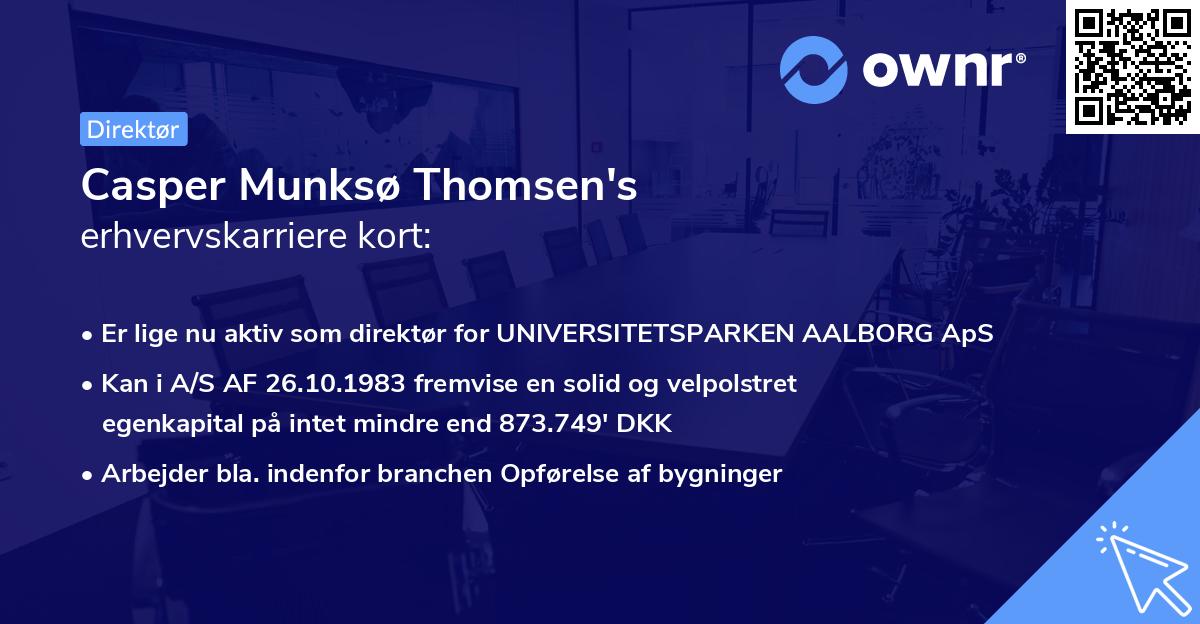 Casper Munksø Thomsen's erhvervskarriere kort