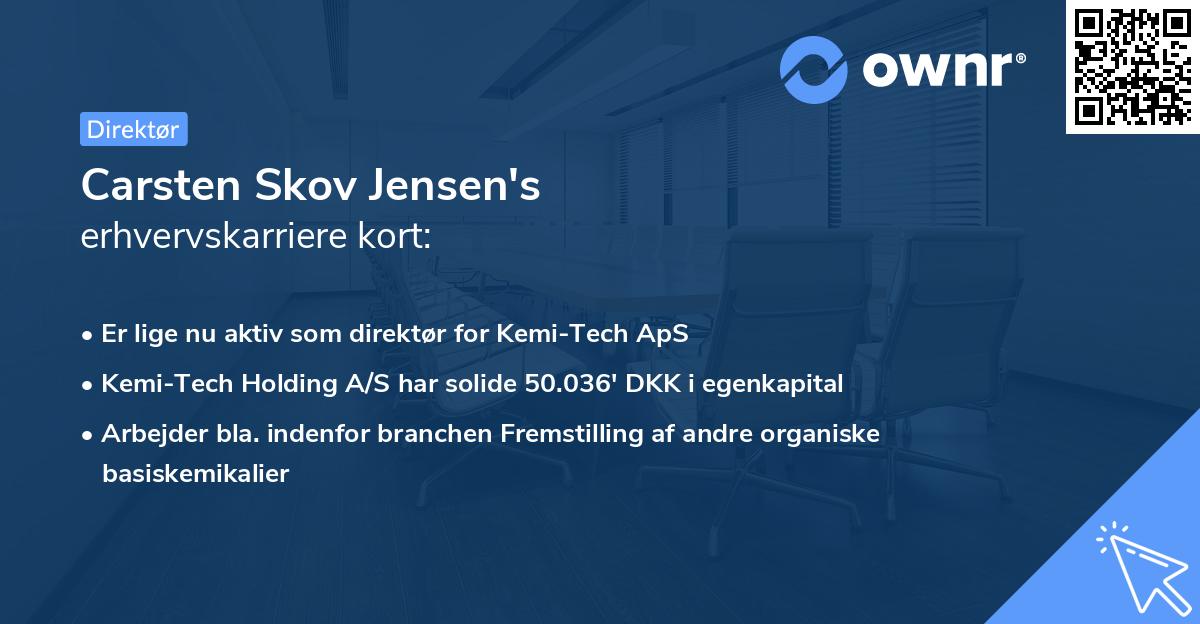 Carsten Skov Jensen's erhvervskarriere kort