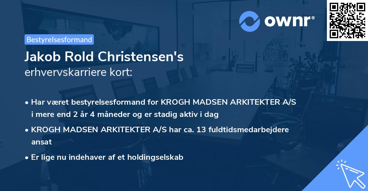 Jakob Rold Christensen's erhvervskarriere kort