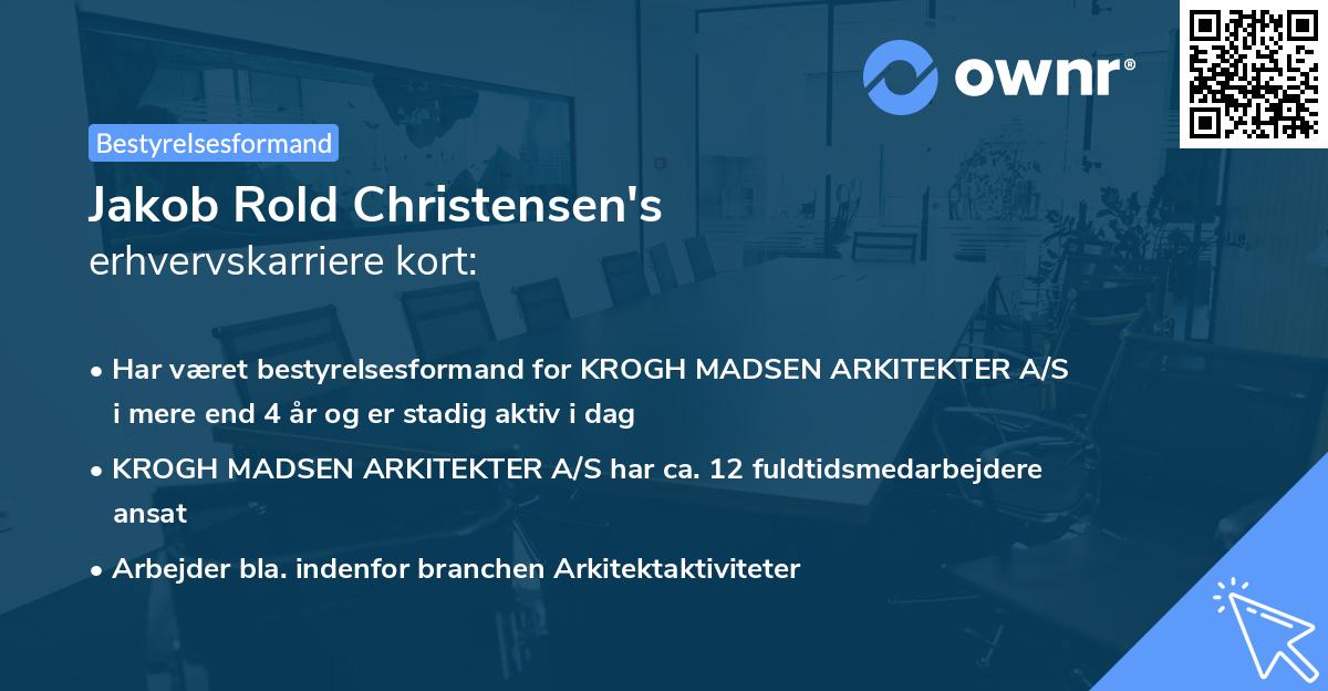 Jakob Rold Christensen's erhvervskarriere kort