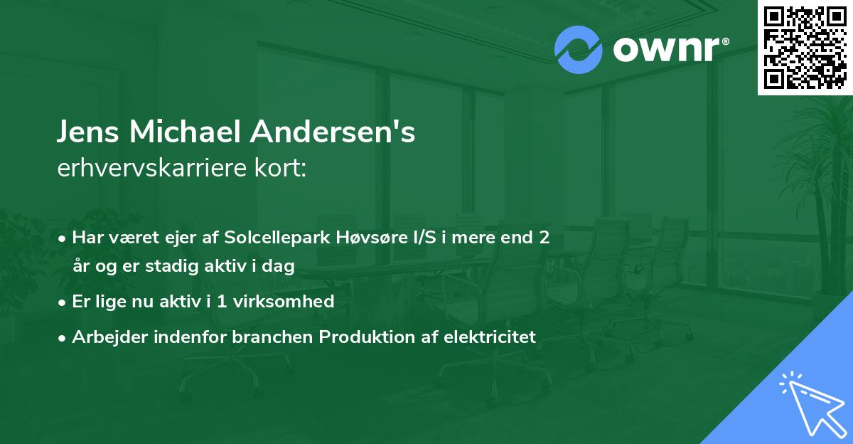 Jens Michael Andersen's erhvervskarriere kort