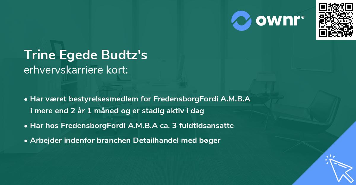 Trine Egede Budtz's erhvervskarriere kort