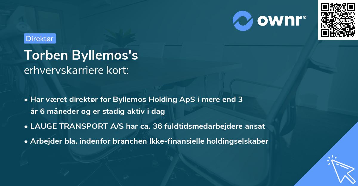 Torben Byllemos's erhvervskarriere kort