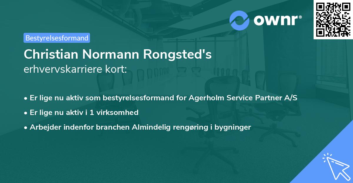 Christian Normann Rongsted's erhvervskarriere kort