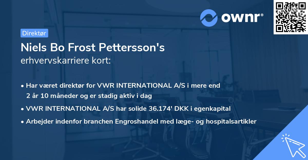Niels Bo Frost Pettersson's erhvervskarriere kort