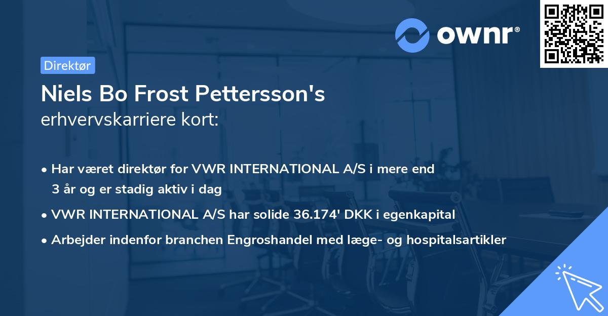 Niels Bo Frost Pettersson's erhvervskarriere kort