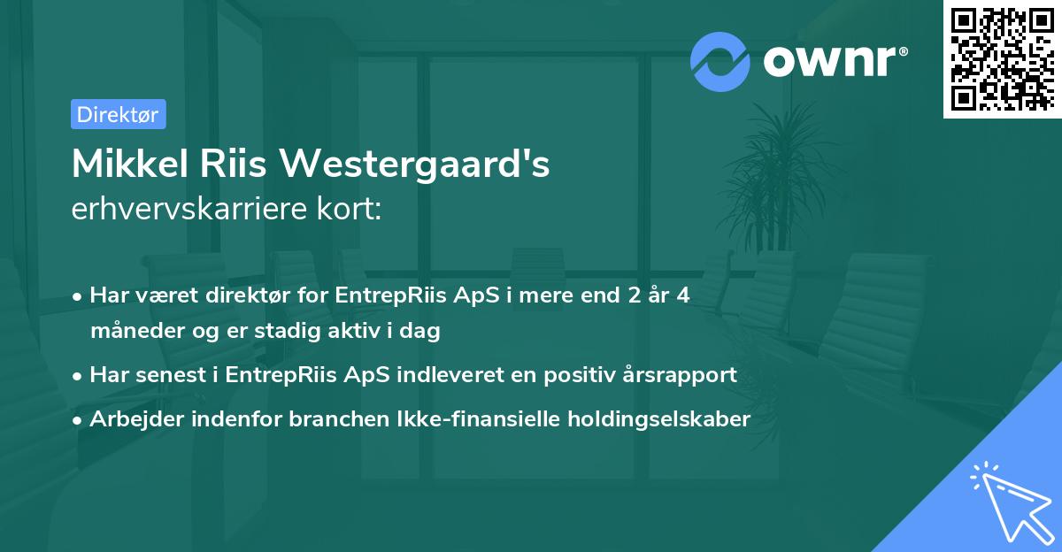 Mikkel Riis Westergaard's erhvervskarriere kort