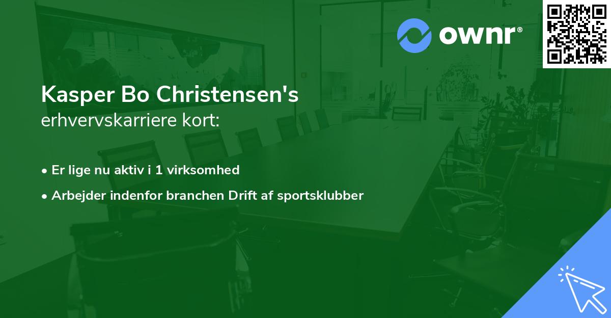 Kasper Bo Christensen's erhvervskarriere kort