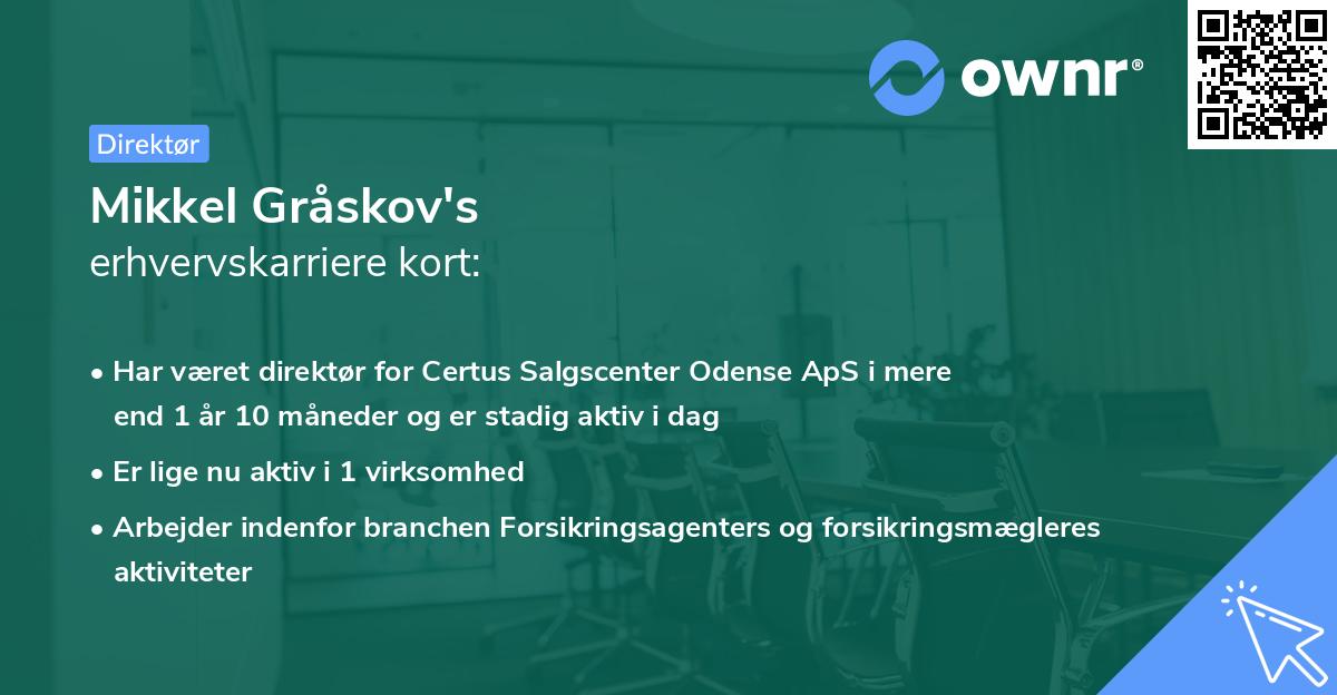 Mikkel Gråskov's erhvervskarriere kort