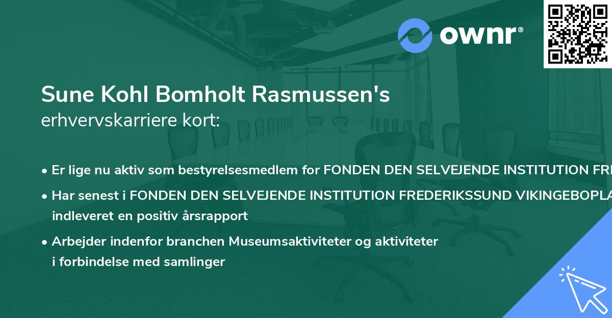 Sune Kohl Bomholt Rasmussen's erhvervskarriere kort