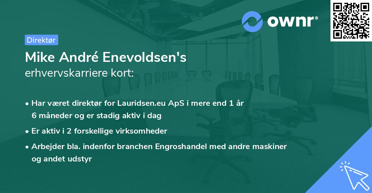 Mike André Enevoldsen's erhvervskarriere kort