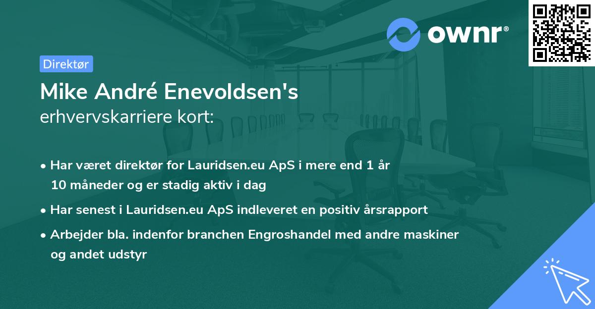 Mike André Enevoldsen's erhvervskarriere kort