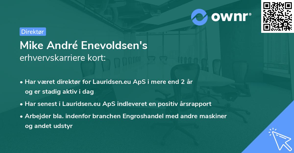 Mike André Enevoldsen's erhvervskarriere kort