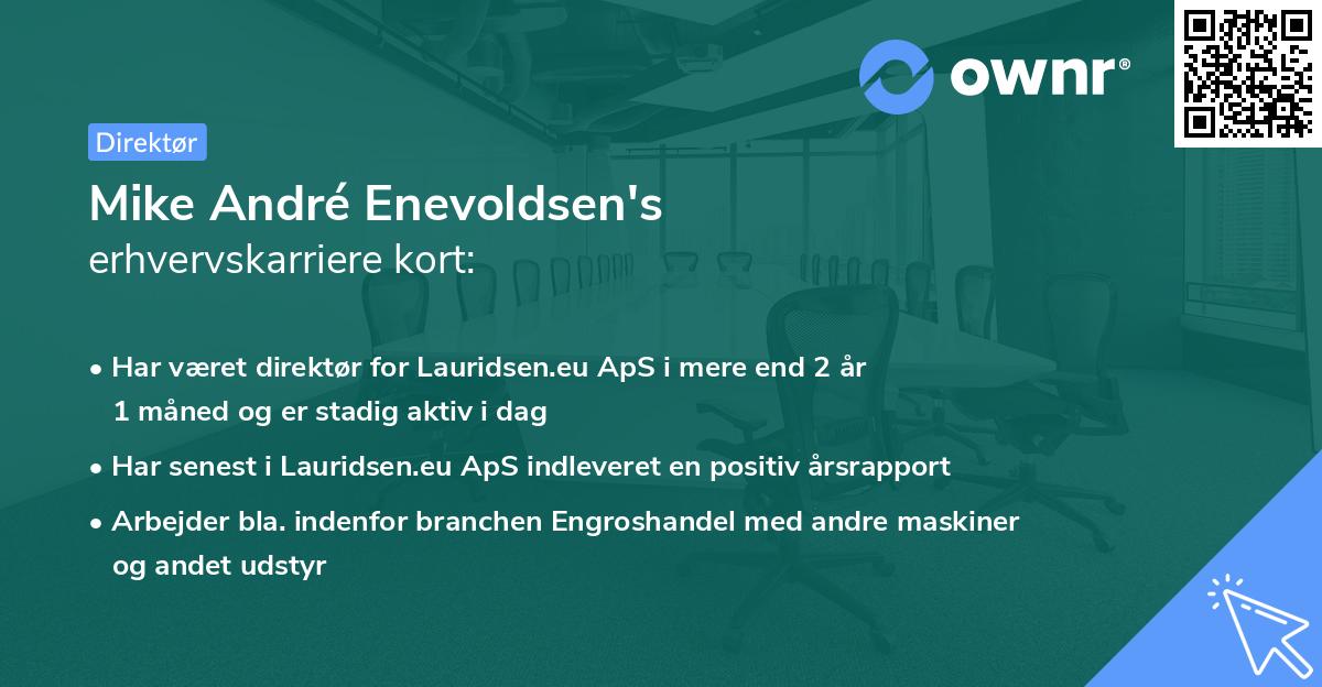 Mike André Enevoldsen's erhvervskarriere kort