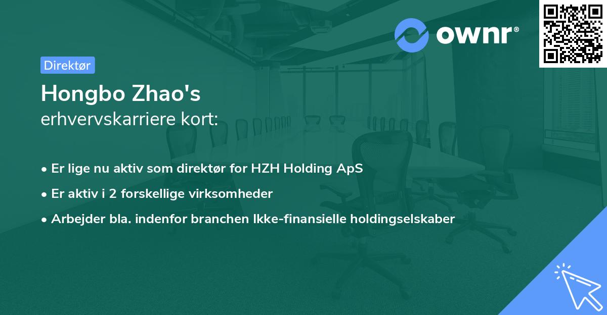 Hongbo Zhao's erhvervskarriere kort