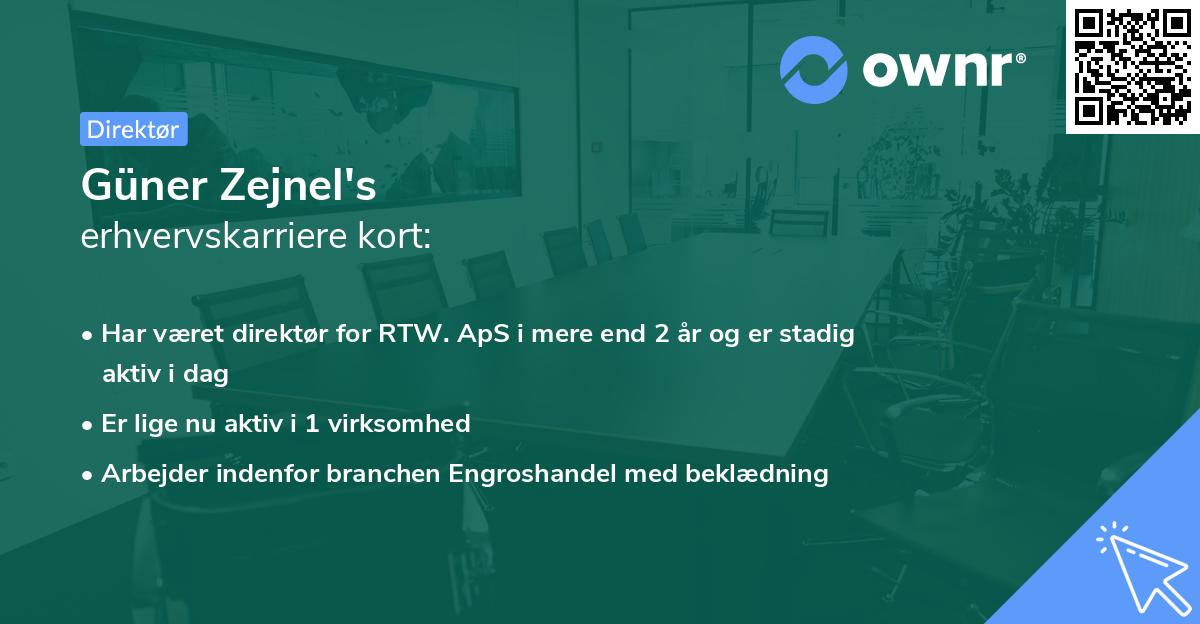 Güner Zejnel's erhvervskarriere kort
