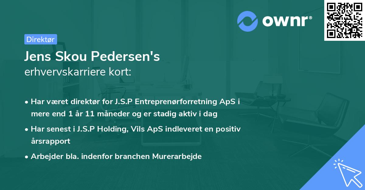 Jens Skou Pedersen's erhvervskarriere kort