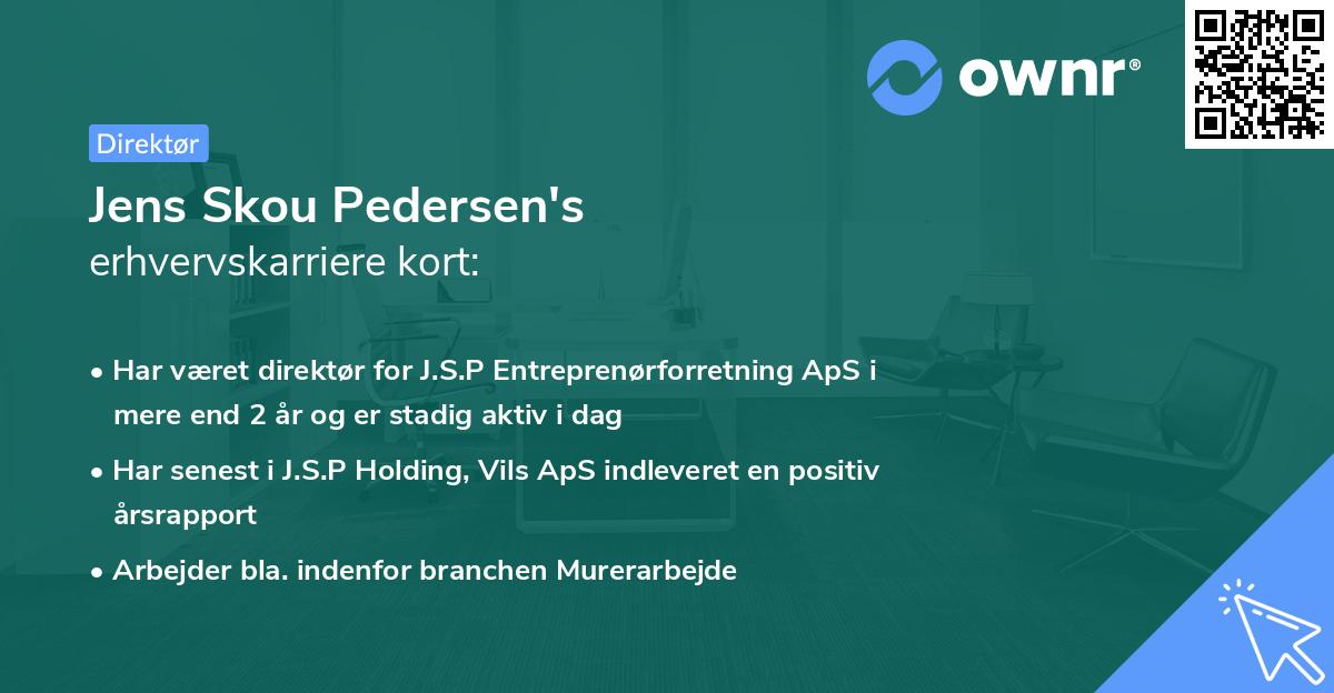 Jens Skou Pedersen's erhvervskarriere kort