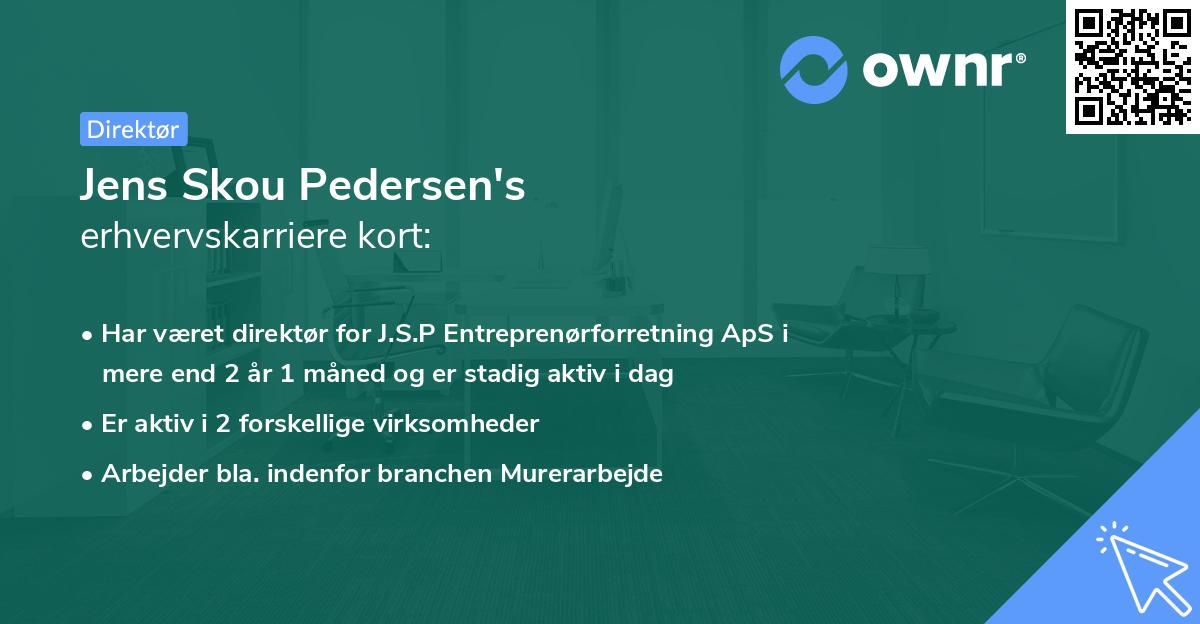 Jens Skou Pedersen's erhvervskarriere kort