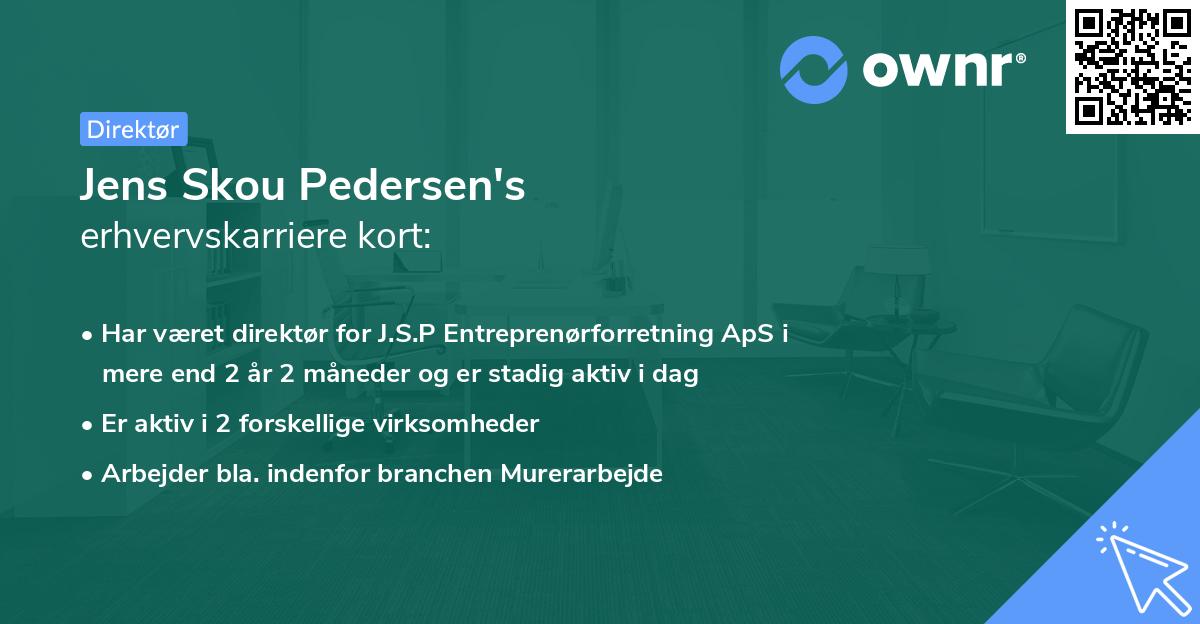 Jens Skou Pedersen's erhvervskarriere kort