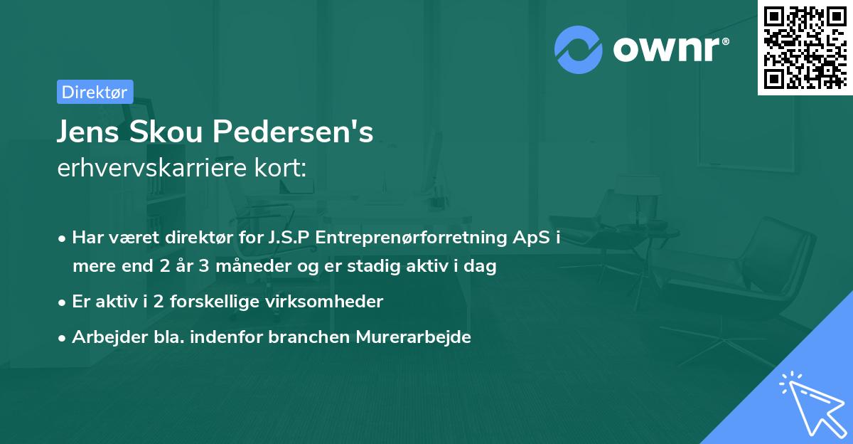 Jens Skou Pedersen's erhvervskarriere kort