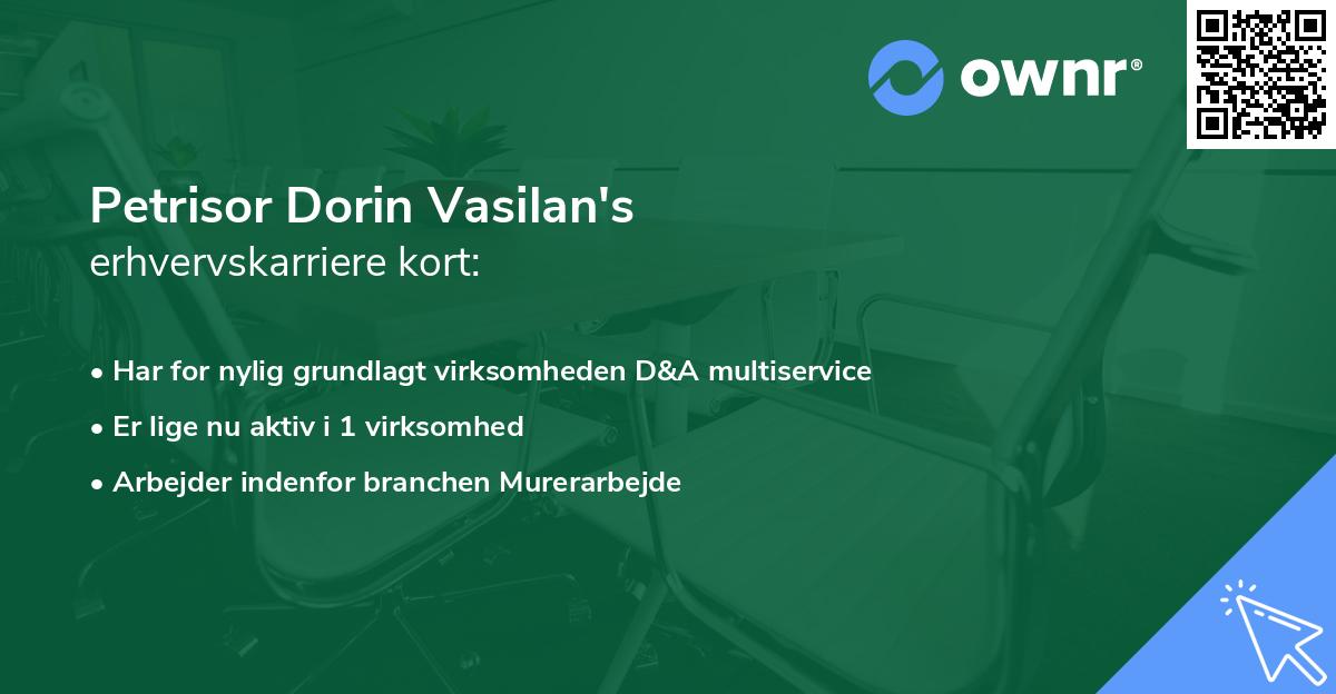 Petrisor Dorin Vasilan's erhvervskarriere kort