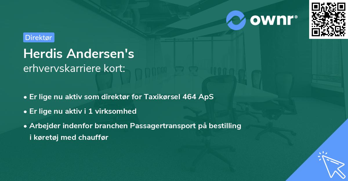 Herdis Andersen's erhvervskarriere kort