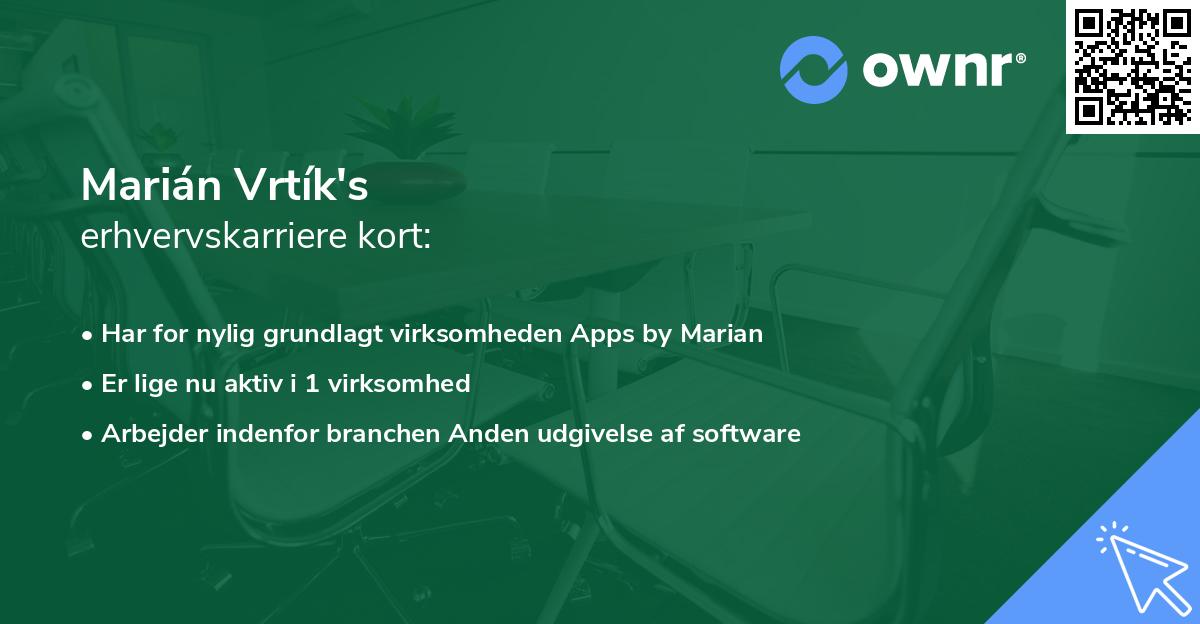 Marián Vrtík's erhvervskarriere kort
