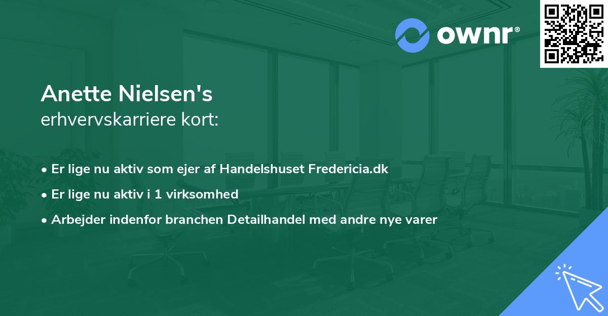 Anette Nielsen's erhvervskarriere kort