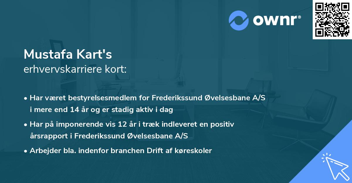 Mustafa Kart's erhvervskarriere kort