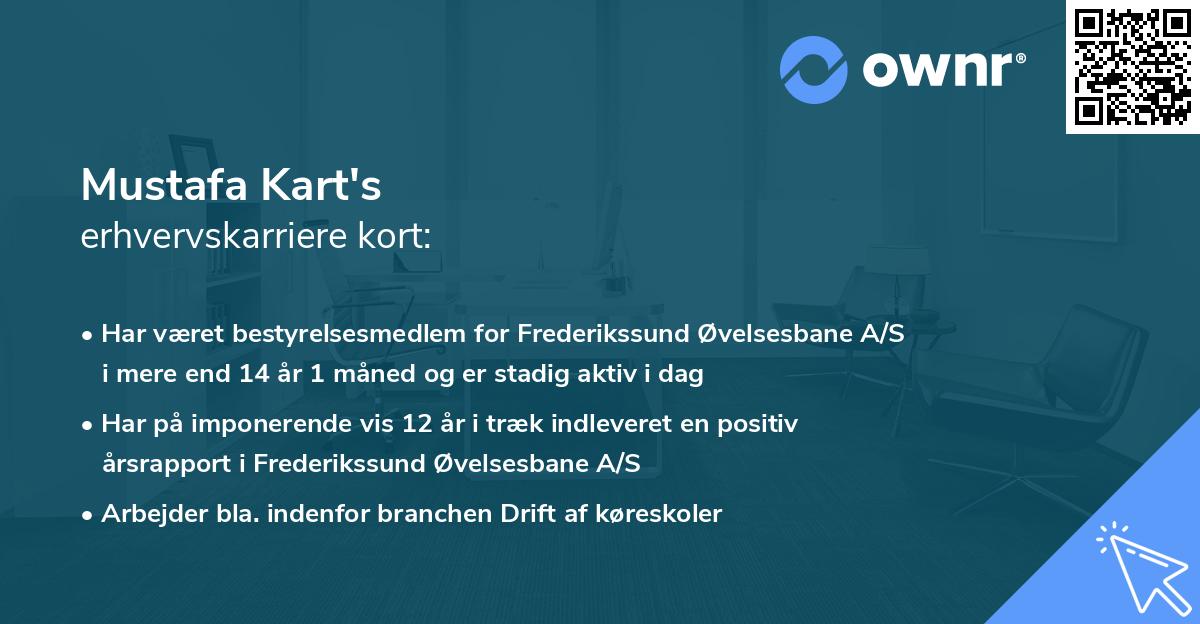 Mustafa Kart's erhvervskarriere kort