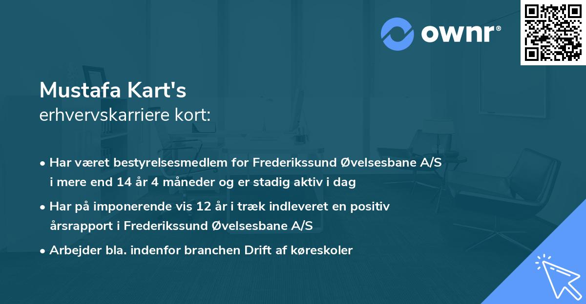 Mustafa Kart's erhvervskarriere kort